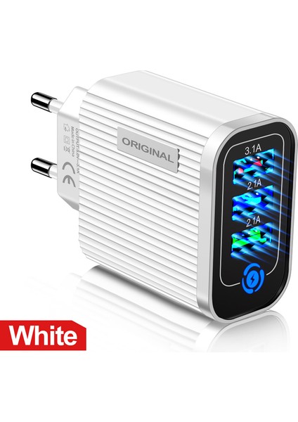 Kokko 3 Portlu USB Cep Telefonu Şarj Cihazı LED Işık ile 5 V/3A Taşınabilir Hızlı Hızlı Şarj USB Adaptörü Abd/ab Tak (Yurt Dışından) modelleri