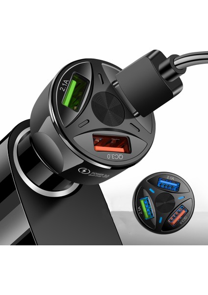 Gu 3 Portlu USB Araç Hızlı Şarj Cihazı Dc 12-24V Çok Portlu 1.1A/2A/2.1A Aydınlatma Ekran Şarj Standı Braketi (Yurt Dışından) indirimleri