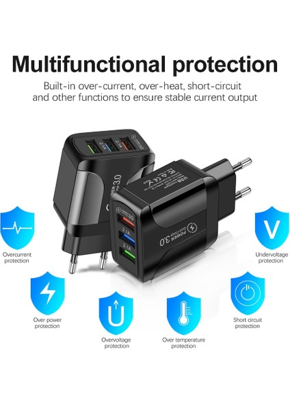 Hızlı Şarj 3.0 USB Şarj Adaptörü iPhone 11 Pro Max Xiaomi Ab Tak 3 Port USB Qc3.0 Hızlı Şarj Cep Telefonu Şarj Cihazı (Yurt Dışından) modelleri