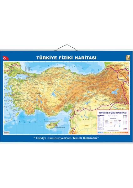 Türkiye Siyasi ve Fiziki Haritası Çift Taraflı 50 x 70 cm