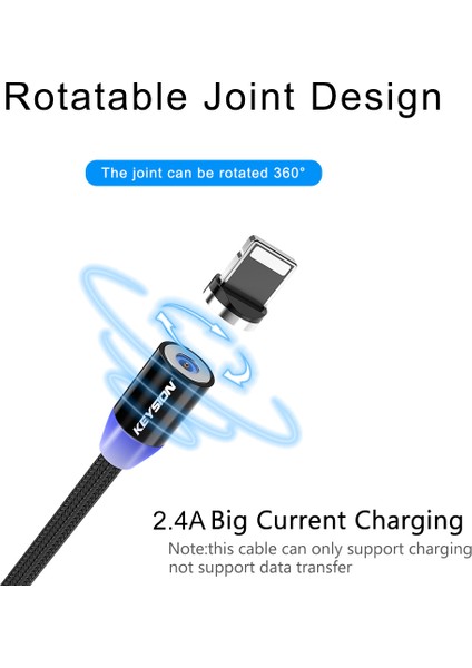 Keysıon LED Manyetik USB Kablosu Hızlı Şarj Tipi C Kablo Mıknatıslı Şarj Cihazı Veri Şarjı Mikro USB Kablosu Cep Telefonu Kablosu USB Kablosu (Yurt Dışından) fiyatları