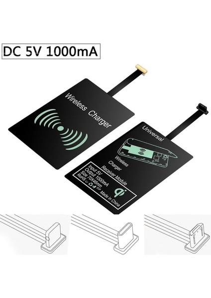 Qi Kablosuz Şarj Alıcısı iPhone 7 6 S Artı Mikro USB Tip C Samsung Huawei Xiaomi Için Evrensel Şarj Alıcısı Adaptörü (Yurt Dışından)