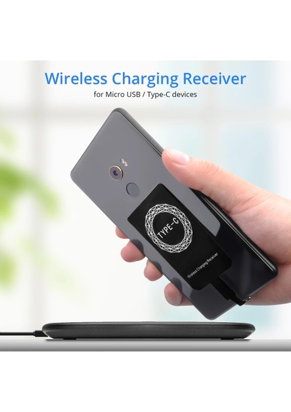 Qi Kablosuz Şarj Alıcısı iPhone 7 6 S Artı Mikro USB Tip C Samsung Huawei Xiaomi Için Evrensel Şarj Alıcısı Adaptörü (Yurt Dışından) fiyatları