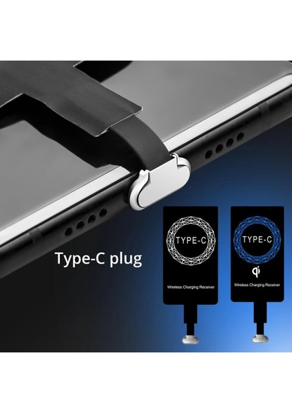 Qi Kablosuz Şarj Alıcısı iPhone 7 6 S Artı Mikro USB Tip C Samsung Huawei Xiaomi Için Evrensel Şarj Alıcısı Adaptörü (Yurt Dışından) fırsatları