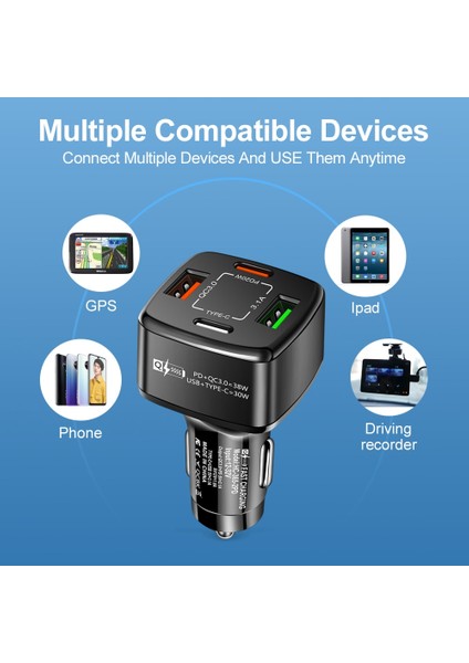 38W Çift USB C Araç Şarj Cihazı Hızlı Şarj Tipi C Araç Telefonu Şarj Cihazı iPhone 13 Xiaomi Huawei Samsung Tablet Şarj Adaptörü (Yurt Dışından) modelleri