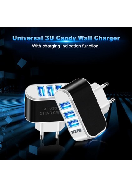 Eonlıne USB Şarj Aleti 3 Port 5V 2A Seyahat USB Duvar Güç Adaptörü Ab Şarj Cihazı Şarj Huawei Mate 20 Lite P20 USB Telefon (Yurt Dışından) fiyatları