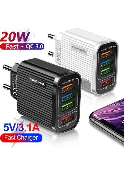 USB iPhone Şarj Cihazı Hızlı Şarj Şarj Cihazı iPhone 14 13 12 Xiaomi Oppo Samsung Hızlı Şarj 3.0 20W Cep Telefonu Şarj Cihazları (Yurt Dışından)