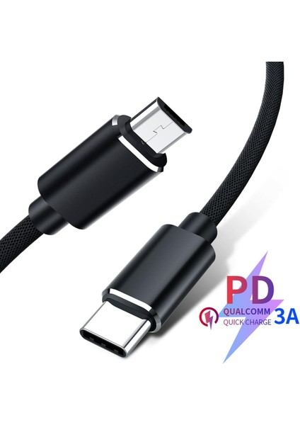USB Tip C Mikro USB 5A Hızlı Şarj Adaptörü Kablosu Pd 100 W Qc4.0 Macbook Samsung Xiaomi Huawei Için Hızlı Şarj Veri Kablosu (Yurt Dışından)