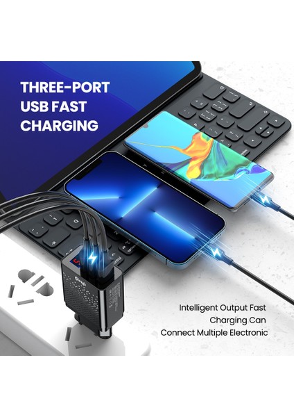 Elough 48W USB Şarj Aleti Hızlı Şarj 3.0 Telefon Adaptörü Için iPhone 12 Pro Max Tablet Taşınabilir Duvar Mobil Şarj Cihazı Hızlı Şarj Cihazı (Yurt Dışından) modelleri