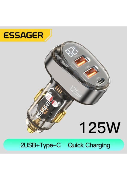 Essager 125W Dijital Ekran Hızlı Araç Şarj Cihazı iPhone iPad MacBook Için USB Ac Hızlı Şarj Cihazı Huawei Onur Için Xiaomi Samsung Oppo (Yurt Dışından)
