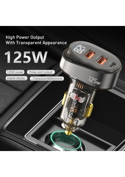 Essager 125W Dijital Ekran Hızlı Araç Şarj Cihazı iPhone iPad MacBook Için USB Ac Hızlı Şarj Cihazı Huawei Onur Için Xiaomi Samsung Oppo (Yurt Dışından) fiyatları