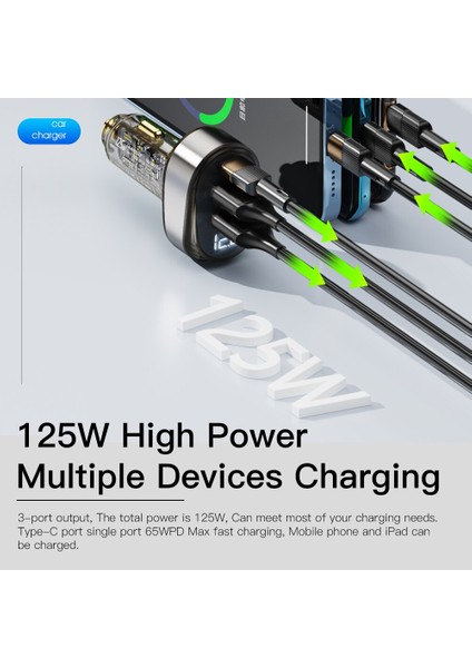 Essager 125W Dijital Ekran Hızlı Araç Şarj Cihazı iPhone iPad MacBook Için USB Ac Hızlı Şarj Cihazı Huawei Onur Için Xiaomi Samsung Oppo (Yurt Dışından) indirimleri