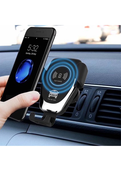 10W Qi Kablosuz Hızlı Şarj Cihazı Araç Montajlı Hava Firar Cep Telefonu Tutucu Şarj Standı IPhone 12 11 Pro Max Xiaomi Samsung Için Fit (Yurt Dışından) fırsatları
