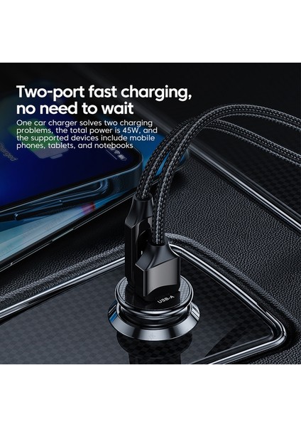 USB C Araba Şarjı Qc 3.0 45W 3.1A Tip C Pd Hızlı Araba Şarjı Telefon Şarj Cihazı iPhone 11 12 13 14 Pro Max Xiaomi Huawei Samsung (Yurt Dışından) fırsatları