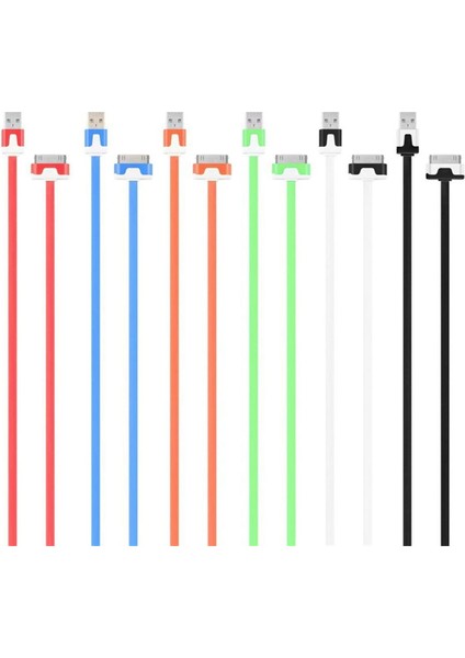 IPhone Bağlayıcı Halat Için USB Kablosu Düz Erişte Mikro USB Veri Şarj Kablosu (Yurt Dışından)