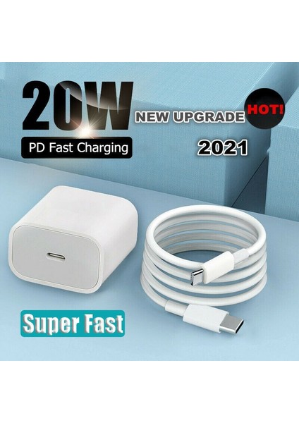 20W USB C Şarj Cihazı Pd Hızlı Şarj Bloğu C Tipi Güç Dağıtımı Duvar Adaptörü iPhone 14 13 12 Pro Max Se 11 7 8 Samsung Galaxy (Yurt Dışından)