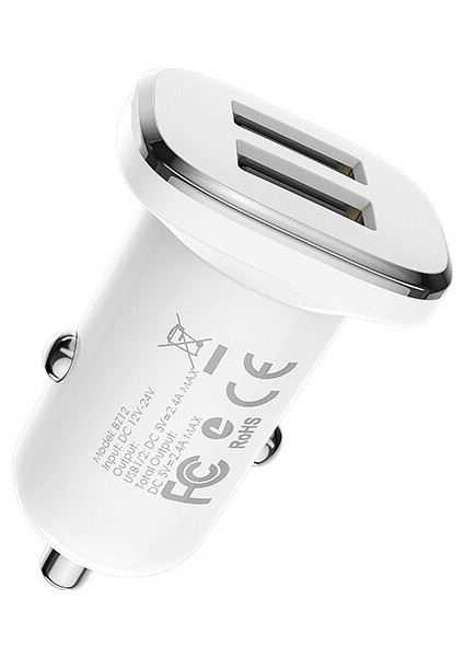 Borofone Çift USB Araç Şarj Cihazı iPhone 11 12 Tablet Xiaomi Mi 10 11 Poco X3 Pro Samsung S20 Evrensel Cep Telefonu Araç Şarj Cihazı (Yurt Dışından) modelleri
