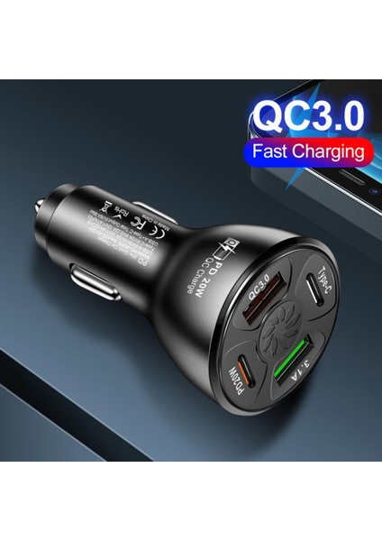 Qc3.0 Hızlı Şarj Cihazı Tak ve Çalıştır Hızlı Şarj 4 Port USB Tip-C Araç Şarj Soketi Araba Aksesuarları (Yurt Dışından) modelleri