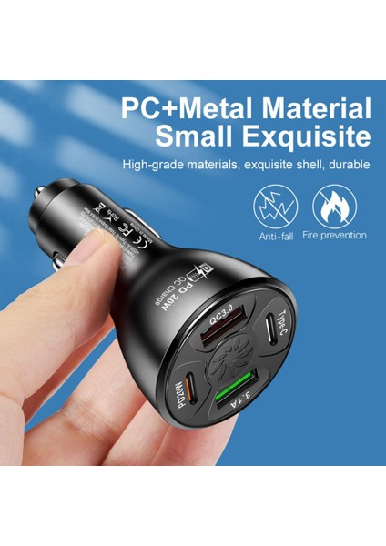Qc3.0 Hızlı Şarj Cihazı Tak ve Çalıştır Hızlı Şarj 4 Port USB Tip-C Araç Şarj Soketi Araba Aksesuarları (Yurt Dışından) fırsatları