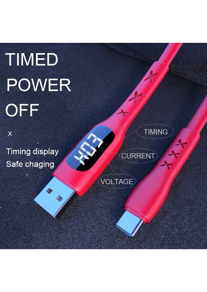 Tquq Dijital Ekran Veri Kablosu, Zamanlama Şarj Kablosu Tip-C iPhone Android Için Otomatik Kapanma Mikro USB Şarj Kablosu (Yurt Dışından) fiyatları