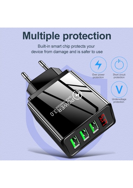 USB Telefon Şarj Cihazı Hızlı Şarj 3.0 Cep Telefonu Şarj Cihazı LED Ekran Ab Duvar Şarj Cihazı iPhone 11 Samsung Şarj Cihazı USB Adaptörleri (Yurt Dışından) fırsatları