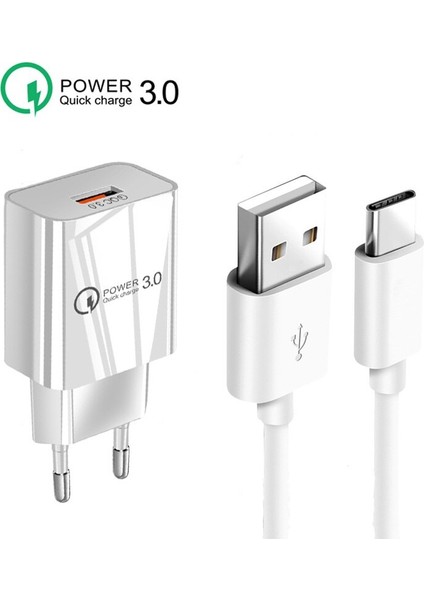 Samsung Galaxy A52 S20 Fe Not 20 Ultra Artı A51 A71 A21S Qc 3.0 Cep Telefonu Şarj Cihazı USB Hızlı Duvar Adaptörü USB Tip-C Kablo (Yurt Dışından)