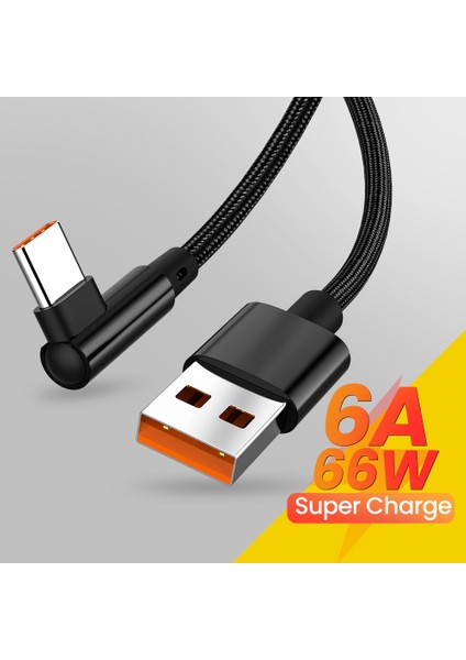 USB C Tipi Kablo 6A 66 W Hızlı Şarj USB C Kablosu Için Huawei Veri Kablosu Şarj Cihazı USB C Tipi Kablo Onur Xiaomi Poco X3 M3 (Yurt Dışından)