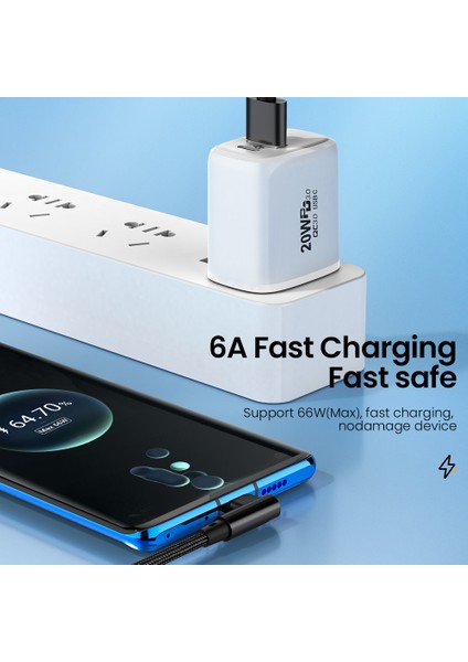 USB C Tipi Kablo 6A 66 W Hızlı Şarj USB C Kablosu Için Huawei Veri Kablosu Şarj Cihazı USB C Tipi Kablo Onur Xiaomi Poco X3 M3 (Yurt Dışından) indirimleri