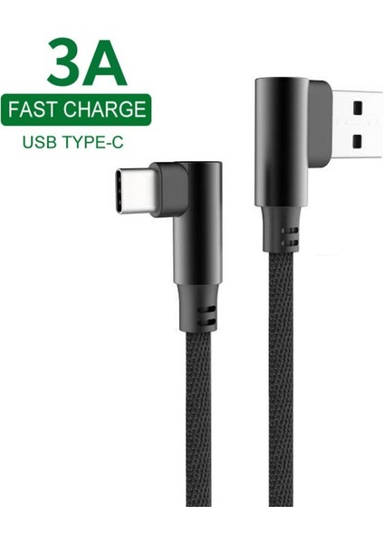 3A Hızlı Telefon Şarj Kablosu Mikro USB Tip C Dirsek Oyun Veri Kablosu Samsung Xiaomi Huawei Için Şarj Aksesuarları (Yurt Dışından)