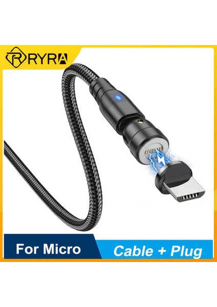 Ryra 540 Manyetik Kablo 3A Hızlı Şarj Mikro USB C Tipi Kablo IPhone Huawei Xiaomi Samsung Veri Şarj Aleti Kablosu MacBook Için (Yurt Dışından)