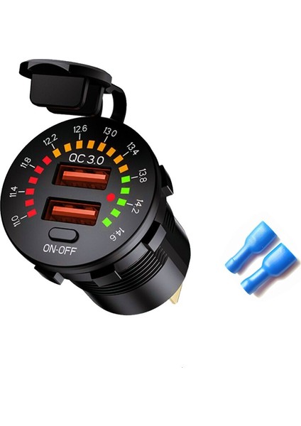 Qc 3.0 18W Çift USB Araç Şarj Cihazı 12V 24V Su Geçirmez USB Pd Çıkışı LED Voltmetre ile Hızlı Şarj Araba Motosiklet Için Açık Kapalı Anahtarı (Yurt Dışından) indirimleri