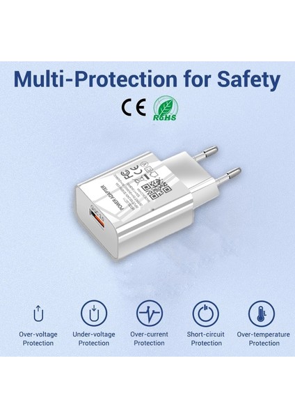 Qc 3.0 Hızlı Telefon Şarj Cihazı Ab Tak Xiaomi A2 A3 10 8 9 Se Redmi 8A Not 10 S 9t 8t 9 8 7 Pro Telefon Güç Tipi-C USB Kablosu (Yurt Dışından) indirimleri