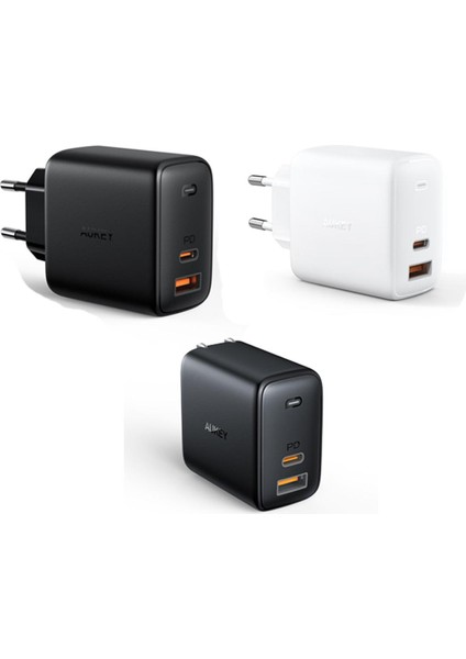 Aukey Pa-B3 65W Hızlı Duvar Şarj Cihazı Abd, Ab Tak Telefon Şarj Cihazı, Pd3.0 Güç Teslimatı ile USB Şarj Istasyonu (Yurt Dışından)