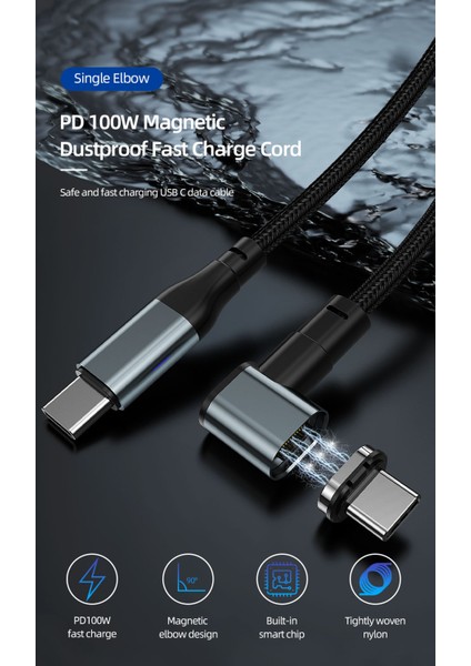 5A 100W Manyetik Kablo, USB C O USB Ype C Hızlı Şarj Pd 10GBPS Hızlı Şarj Ype-C Veri Kablosu, Macbook Pro Huawei Için Uyumlu (Yurt Dışından) indirimleri