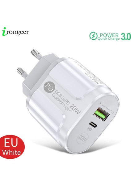 Telefon Şarj Cihazı 20W Hızlı Şarj Pd USB Tip C Şarj Cihazı Hızlı Şarj Cihazı 3.0 Ab/abd Tak Duvar Şarj Cihazı Iphone Samsung Xiaomi Huawei Için (Yurt Dışından)