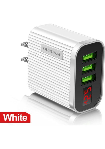 Kokko 3 USB Bağlantı Noktası Dijital Ekran Cep Telefonu Şarj Cihazı 5 V/3.1A Seyahat Hızlı Hızlı Şarj Adaptörü Abd/ab Tak (Yurt Dışından) fiyatları