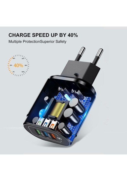 3 USB Şarj Aleti Hızlı Şarj 3.0 Ab Abd Plug USB Duvar Hızlı Şarj Taşınabilir Mobil Şarj Cihazı Qc 3.0 Adaptörü Xiaomi Mi iPhone 13 (Yurt Dışından) fiyatları