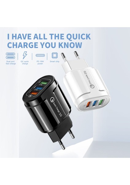 3 USB Şarj Aleti Hızlı Şarj 3.0 Ab Abd Plug USB Duvar Hızlı Şarj Taşınabilir Mobil Şarj Cihazı Qc 3.0 Adaptörü Xiaomi Mi iPhone 13 (Yurt Dışından) fırsatları