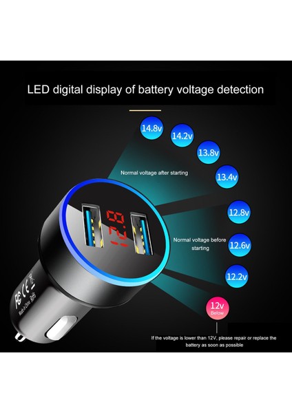 3.1A Çift USB Araç Şarj Cihazı 2 Port LED Ekran Evrensel Cep Telefonu Araç Şarj Cihazları Hızlı Şarj Adaptörü Monitör Gerilimi (Yurt Dışından) fırsatları