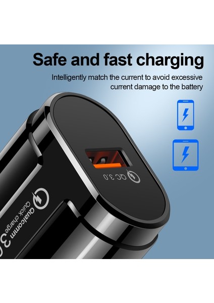 24W Hızlı Şarj 3.0 USB Şarj Aleti Qc3.0 Qc Hızlı Şarj Ab Tak Adaptörü Duvar Cep Telefonu Şarj Cihazı iPhone Samsung Xiaomi Için (Yurt Dışından) modelleri