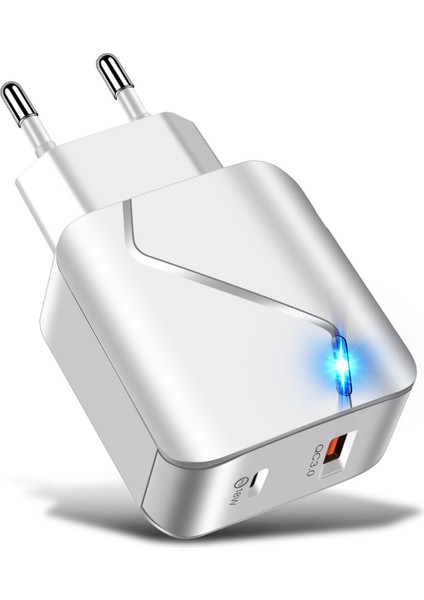 Geartronic 1 Adet Yeni Yüksek Kaliteli PD18W Qc3.0 USB Cep Telefonu Şarj Cihazı Hızlı Şarj Çift Bağlantı Noktalı LED Seyahat Şarj Cihazı (Yurt Dışından) fiyatları