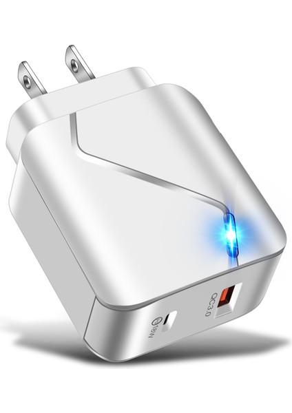 Geartronic 1 Adet Yeni Yüksek Kaliteli PD18W Qc3.0 USB Cep Telefonu Şarj Cihazı Hızlı Şarj Çift Bağlantı Noktalı LED Seyahat Şarj Cihazı (Yurt Dışından) modelleri