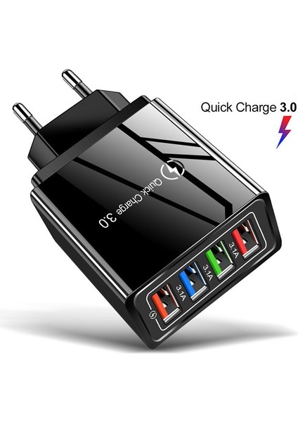 4usb Adaptörü 5V 3A Hızlı Şarj 3.0 Duvar Hızlı Şarj Çok Bağlantı Noktalı Şarj Kafa Telefon Şarj Cihazı (Yurt Dışından) fırsatları