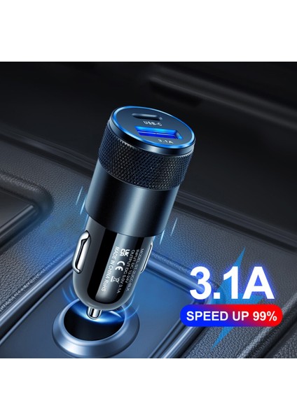 Mini USB C Araç Şarj Cihazı Tip C 3.1A 15W Pd Cep Telefonu iPad Için Hızlı Hızlı Şarj Adaptörü (Yurt Dışından) modelleri
