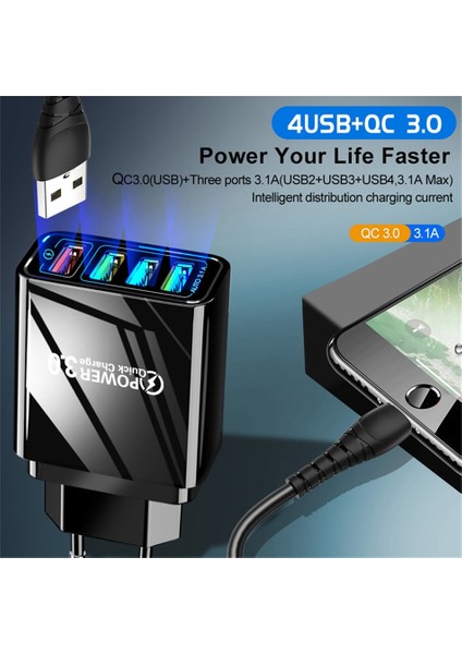 Andwıng 48W Au/ab/abd/ingiltere Tak USB Hızlı Şarj Cihazı 4 Portlu Şarj Adaptörü iPhone 12 13 Pro Max Xiaomi Şarj Cihazı Hızlı Güç Adaptörü (Yurt Dışından) fiyatları