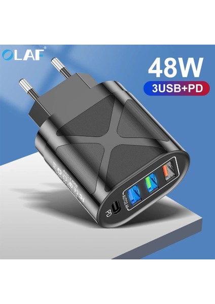 Olaf 48W Pd USB C Şarj Cihazı Hızlı Şarj Cihazı Hızlı Şarj 3.0 Tip C Şarj Cihazı Samsung S10 S21 Xiaomi Cep Telefonu Şarj Adaptörü (Yurt Dışından)