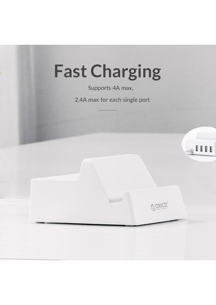 Orıco USB Şarj Aleti 4 Portlu Masaüstü Akıllı Şarj Cihazı Tutucu Telefon/tablet Tutucu iPhone Samsung Xiaomi Huaweı Akıllı Telefon (Yurt Dışından) modelleri