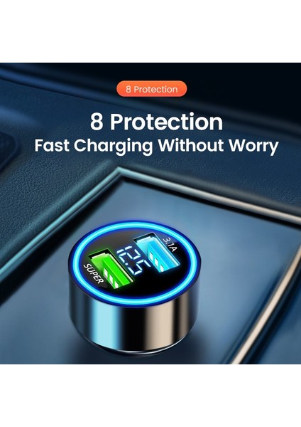 Olaf 66W 2 Port USB Araç Şarj Cihazı Hızlı Şarj Hızlı Şarj 3.0 USB C Araç Telefonu Şarj Adaptörü iPhone 13 12 Xiaomi Samsung (Yurt Dışından) indirimleri