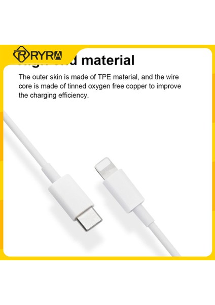 Ryra Iphone Şarj Cihazı 20W Hızlı Şarj Veri Senkronizasyon Kablosu 5A Pd USB C Kablosu Ios Şarj Cihazı Apple IPhone 1312 11 Pro Max (Yurt Dışından)