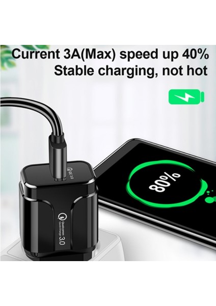 Hızlı Şarj 3.0 Duvar Şarj Cihazı, 18W Qc 3.0 USB Duvar Şarj Adaptörü Hızlı Şarj 9V/2A 5V/3A 12V/1.6A Tablet Telefon Için (Yurt Dışından) indirimleri